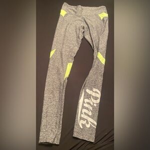 PINK Victoria's Secret Gray Leggings with Neon Accents